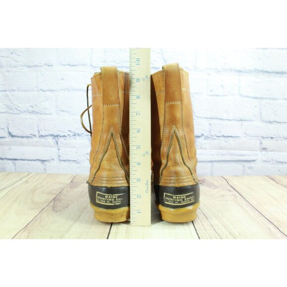 Vintage LL Bean Men's Brown Leather Mid-Calf Unlined Hunting Duck Boots Size 7 N - Picture 6 of 10